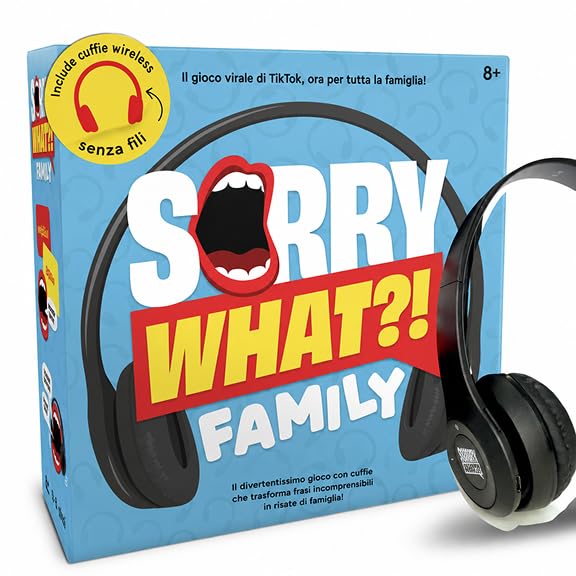 Sorry What Family – Divertidos juegos de sociedad para adultos basados en la lectura de labios malo – Juego de mesa inspirado en el desafío The Headphone Challenge de Tiktok – Edición familiar – A