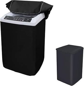Washing Machine Cover, Top Load Washer/Dryer Protector Cover, Dustproof Waterproof for Full-Automatic/Wheel Washing Machine, Indoor/Outdoor Top Load Washer Parts & Accessories BlackS-20W21D33H