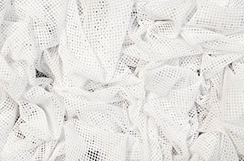 3MM WHITE FISH NET AIRTEX MESH FABRIC 100% POLYESTER NATURAL STRETCH 59" WIDTH