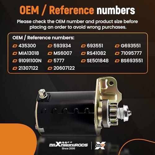 maXpeedingrods 12V 14 Zähne Anlasser Starter Motorstarter 693551 593934 für John Deere für Briggs & Stratton Lawn