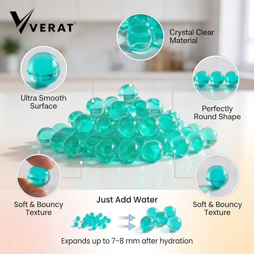 Image of Verat 1 Packet Gel Water Balls /Water Beads /Refill Water Bead /Gel Blaster Ammo /Water Balls for Gun /Gel Balls for Kids /Gel Blaster Balls in Bottle /7-8mm Non-Toxic Water Beads Gel Guns(10000 Green)