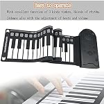 Piano Pliable, 49 Touches Clavier Électrique, Clavier Portable, Piano Clavier pour Débutants (Noir)