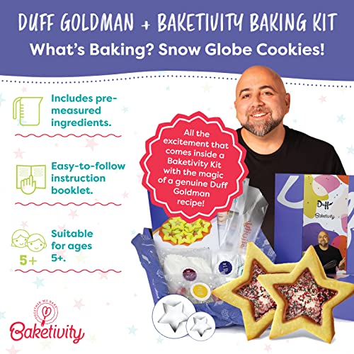 Image of Baketivity Snow Globe Cookies Baking Kit - Duff Goldman Cooking Recipe - DIY Family Fun Cookie Making Kit - Pre Measured Ingredients Cookie Baking Kit for Kids - Tiny Gift for Kids, Teens, And Adults
