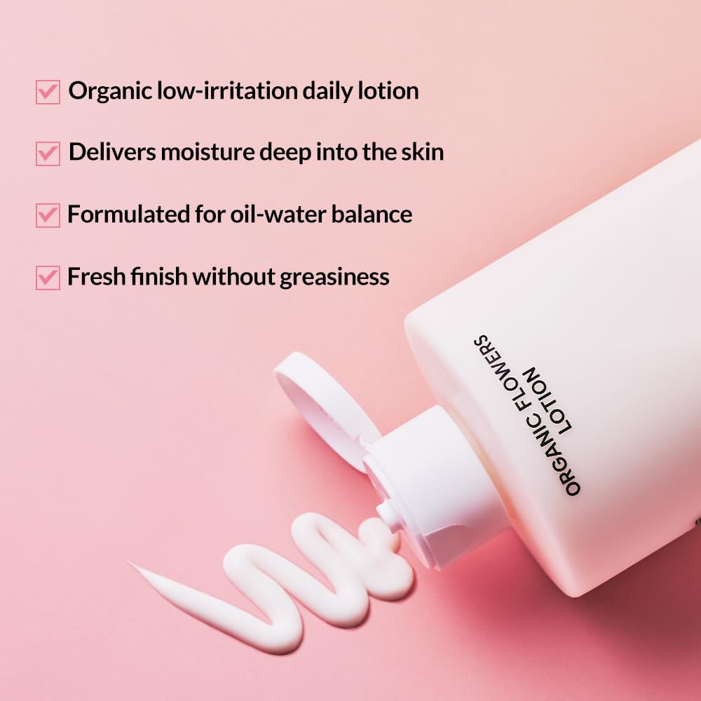 Whamisa Organic Flowers Lotion Double Rich, 95.2% Organic, Waterless Formula, Fermented Ingredient Formula for Deep Hydration & Skin Comfort, Moisturizing, Korean Skin Care (200ml) - Image 3