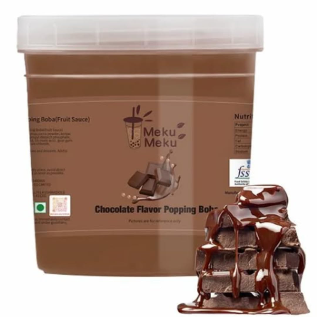 Meku Meku Popping Boba Delicious Chocolate Flavour Juice 1.3kg (Imported)-image-10