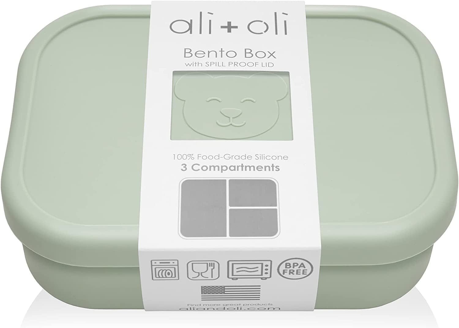 Ali+Oli Silicone Bento Box Pine