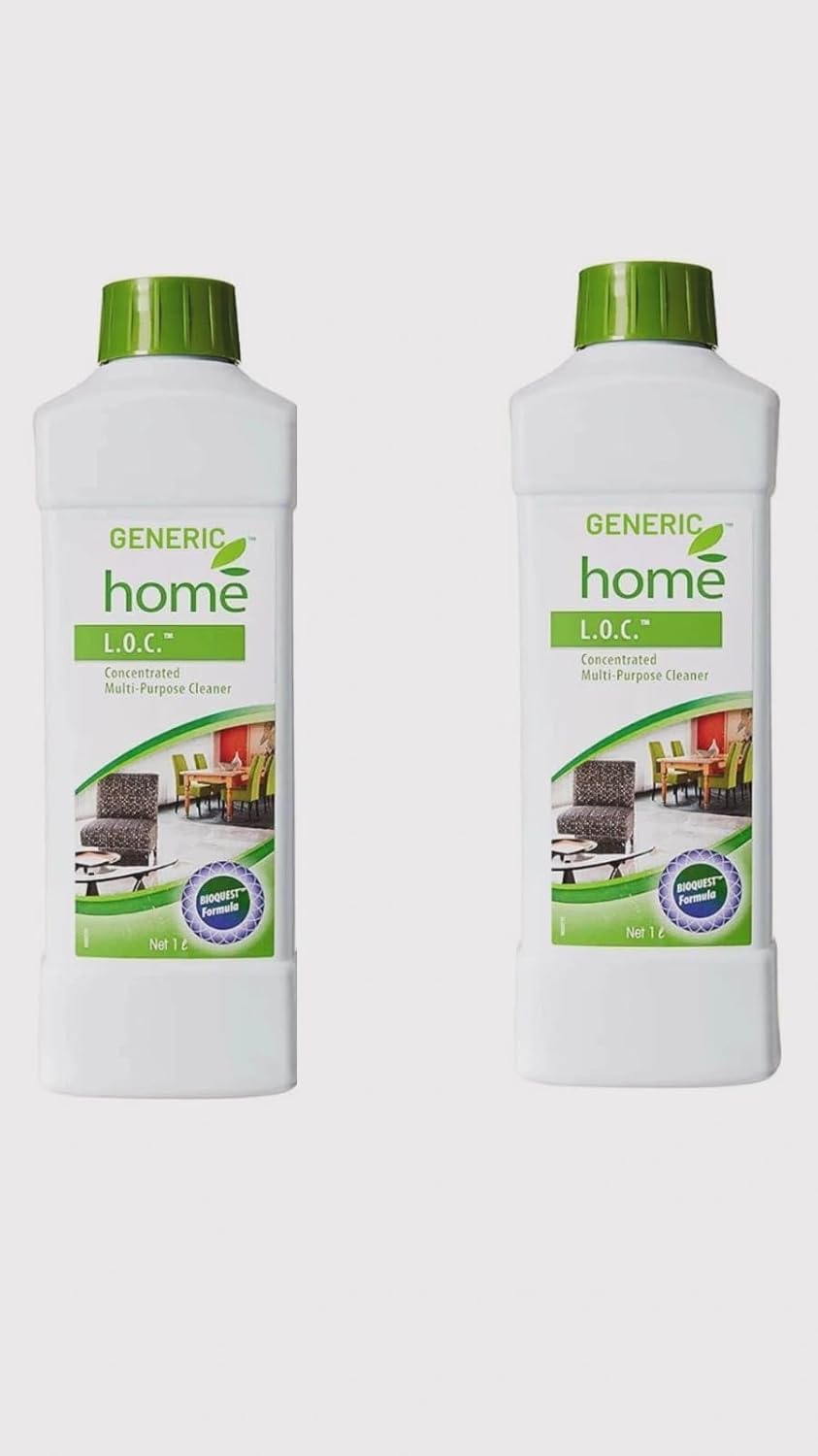L O C All Purpose Cleaner, Liquid, Multi-Surface Formula, Fresh Scent, 1 Litre per Bottle, Pack of 2, for Kitchen, Bathroom, Floors and Tiles-image-29