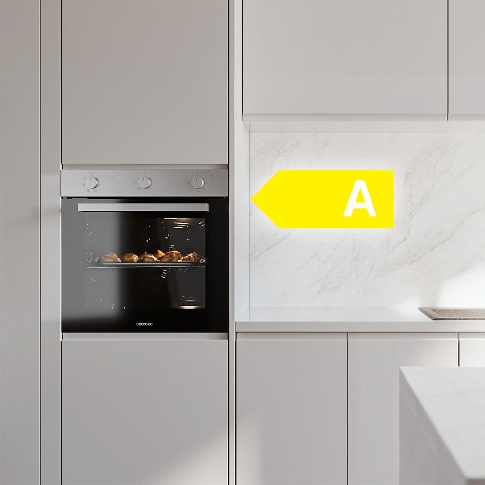 Cecotec Four intégrable multifonctions Bolero Hexa M236000 Inox Time A.Four multifonctions Capacité de 70 L, 6 fonctions, classe A, 2800 W - 4