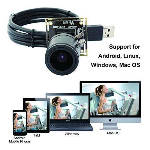 Elp Sony Imx323 Sensor Low Light Mini Usb Camera Module With Microphone Manual Zoom 2.8-12Mm Lens H.264 0.01Lux Uvc Usb2.0 Video Webcam Board Home Surveillance Pc Camera For Laptop #TOP4