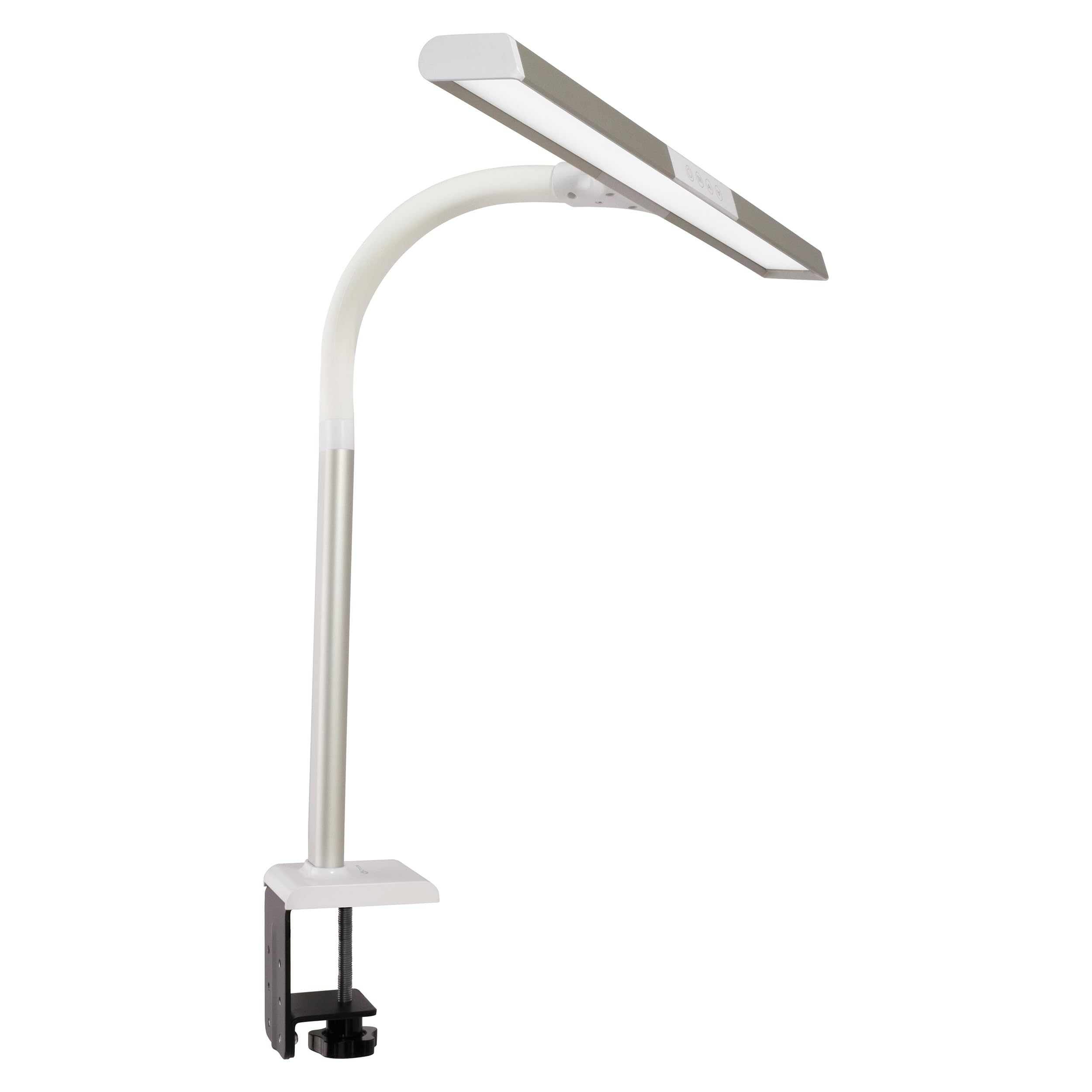 OttLite Extra Wide Area LED Clamp Lamp Clearsun Silver Shipper