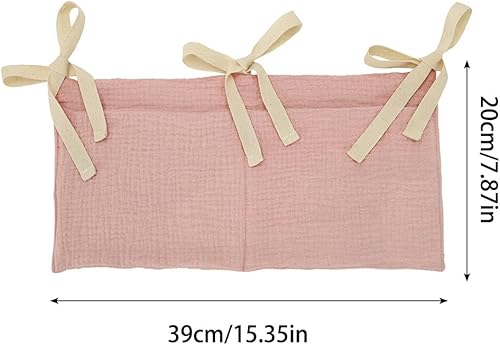 Miniatura 2 de Organizador de pañales para bebé, apilador de pañales, bolsillo colgante para cuna de bebé con correas, organizador de bolsa de almacenamiento