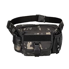 YFNT Tactical Fanny Pack with Water Bottle Holder Outdoor Multifunctional Cycling Crossbody Bag Mountaineering Leisure Waist Bag, Dark Camo
