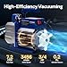 VIVOHOME 110V 3/4 HP 7.2CFM Dual Stage HVAC Vacuum Pump and 4 Way AC Manifold Gauge Kit, Sparkless Motor for R32 R1234yf R454B R134a R22 R410a Systems, Automotive Air Conditioner Maintenance