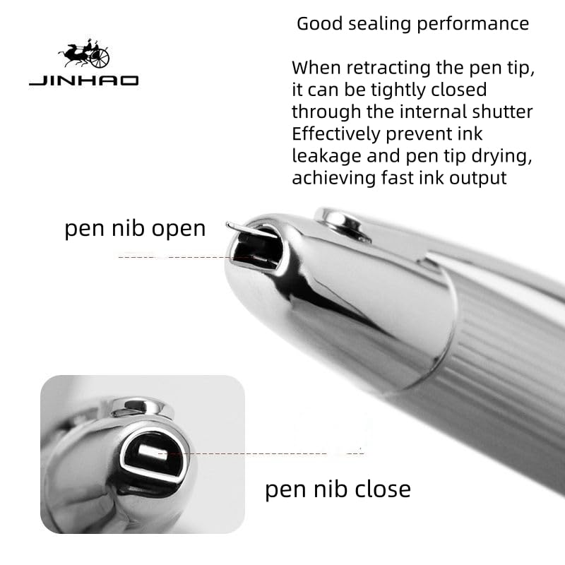 Stylo plume en métal rétractable pointe fine instrument d'écriture raffiné