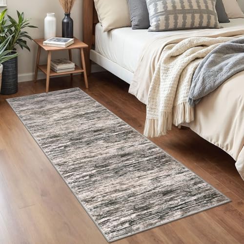 2x5 Brown Green Black White Modern Abstract Runner Rug for Hallways, Super Soft Hallway Decor Kitchen Rugs with Non-Slip, Non-Shedding Washable Rug for Hallways Entryway Bedroom Indoor