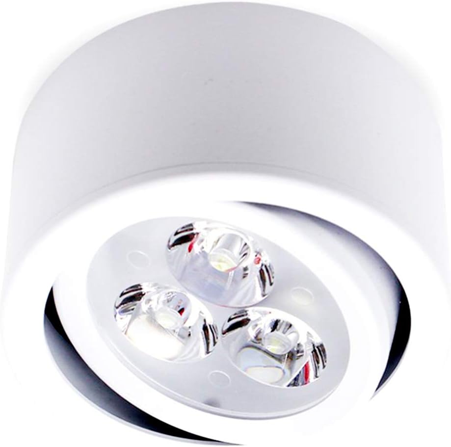 Brightsky 5w LED Adjustable Angle Spotlight Downlight TV Corridor Backdrop Light Round Mount White Housing Warm White Color