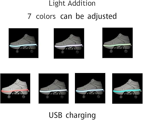 Miniatura 2 de Patines y zapatillas 2 en 1 con ruedas retráctiles unisex, para diversión al aire libre y fitness