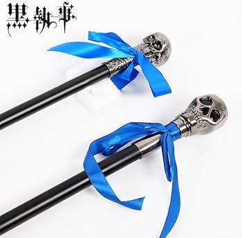 Amazon.co.jp: 黒執事 シエル コスプレ道具 髑髏 杖 剣 剣身がある