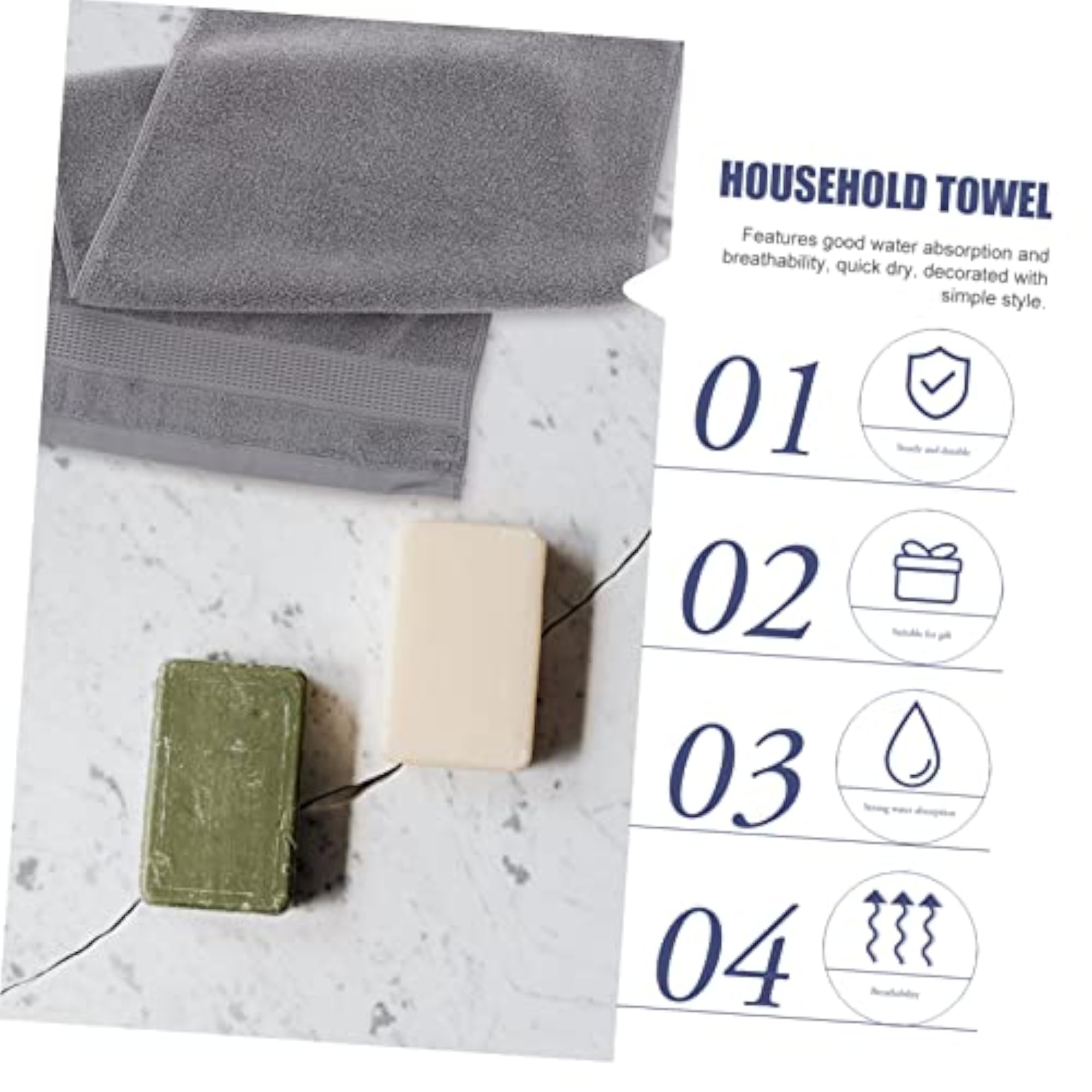 3pcs Household Cotton Towel Microfiber Bath Towels