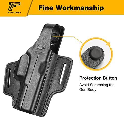 Thumb Break Holster For Glock 17 19 19X 22 23 31 32 45. Owb Full Grain Leather Holster, Outside Waistband Carry - Right Handed. Handmade/Protection… #TOP3