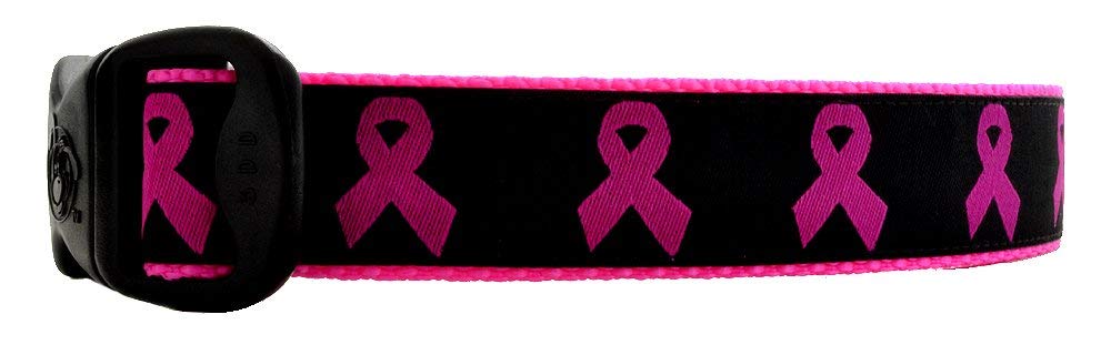 3 Dirty Dawgz Exclusive Adjustable Pink Ribbon Breast Cancer Awareness Dog Collars for Medium Large and X-Large Dogs (M)