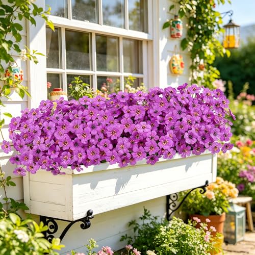 Image of AmyHomie 20 PCS Artificial Flowers for Outdoors, UV Resistant Fake Plants