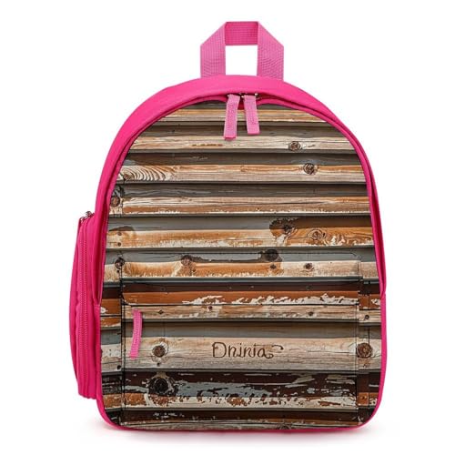 Wooden Board Arrangement Backpack for Men Women, Durable Small Bookbag Lightweight Daypack for Travel, Hiking, Pink-style