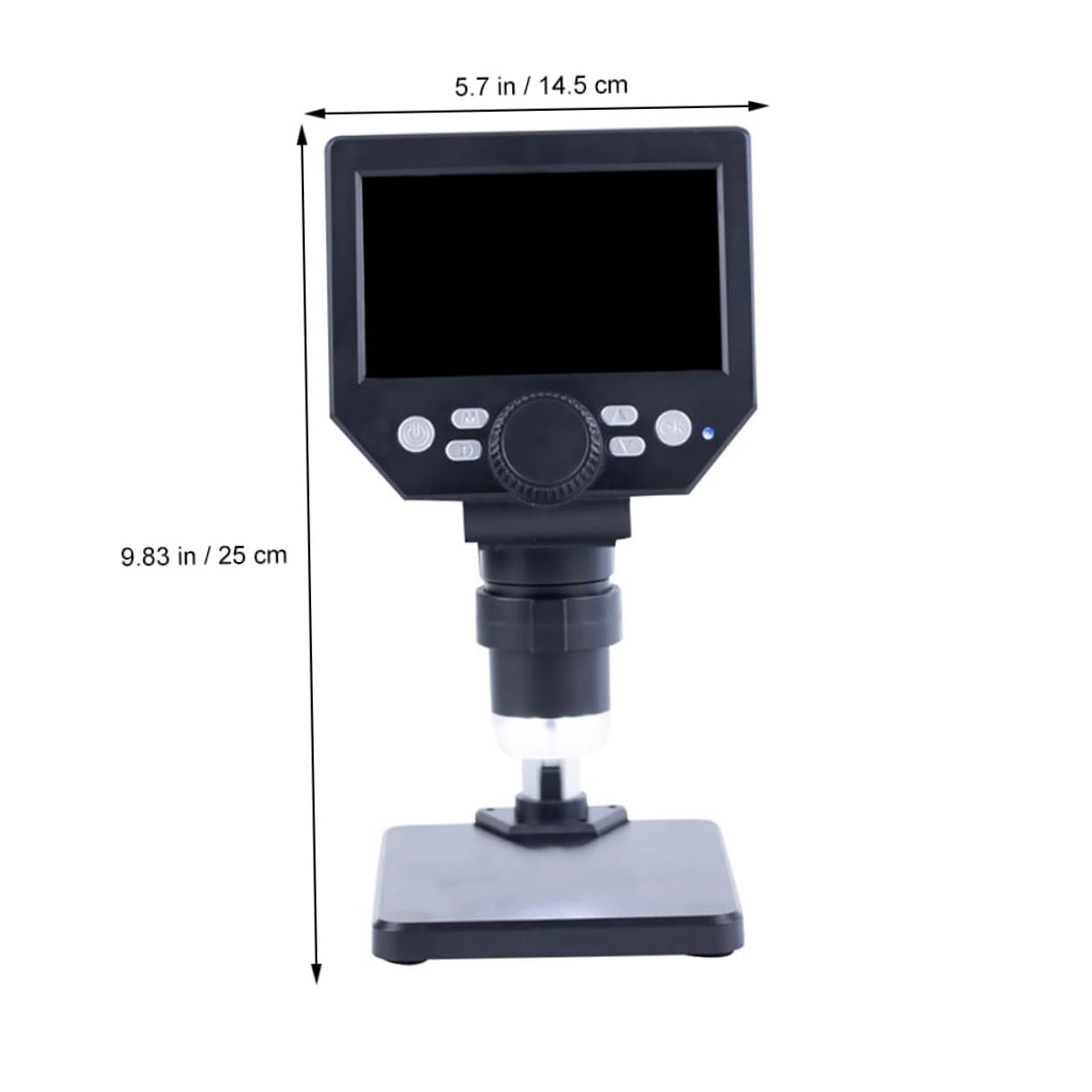Tofficu Microscopio Electrónico Digital Aumento Led Soporte De Aluminio y Plástico Zoom Batería De Litio