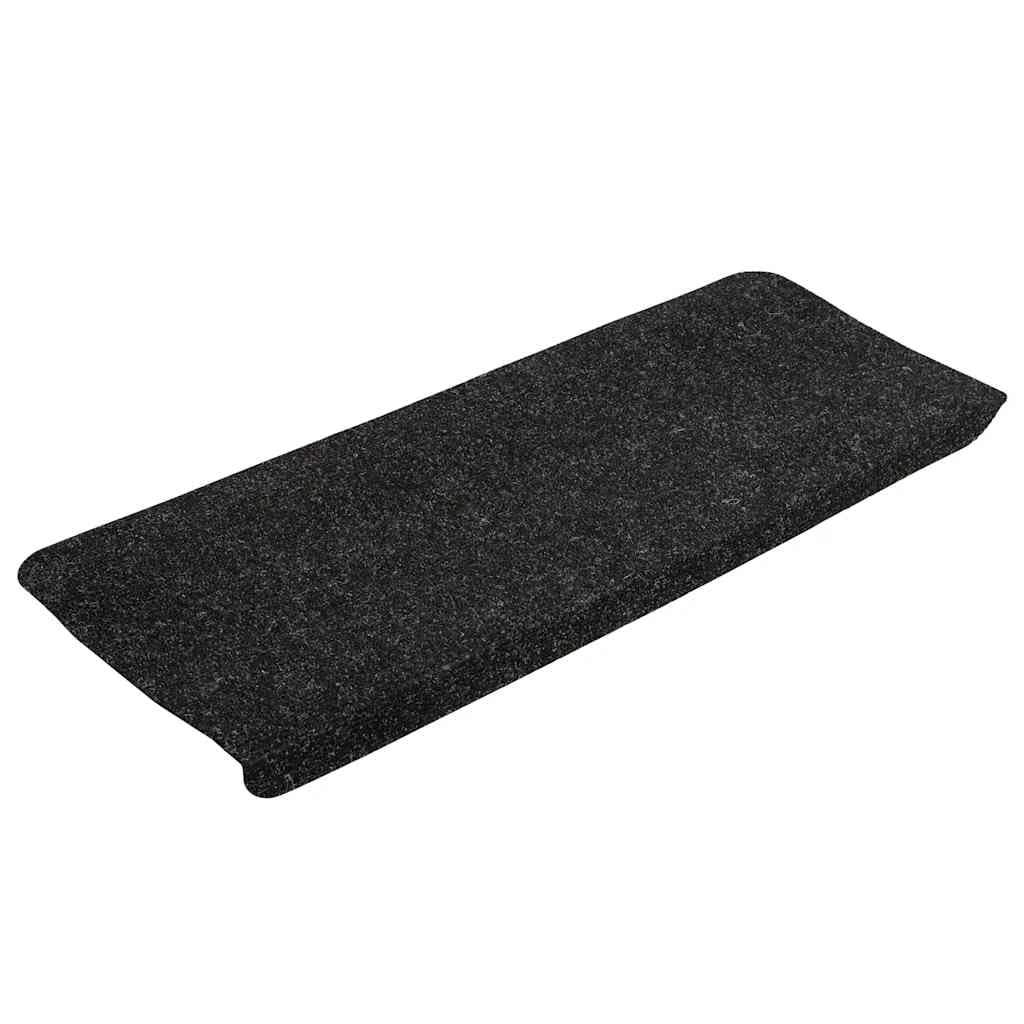 Alfombrillas autoadhesivas para escalones, de fieltro punzonado, 15 unidades, 65 x 24,5 x 3,5 cm, color antracita