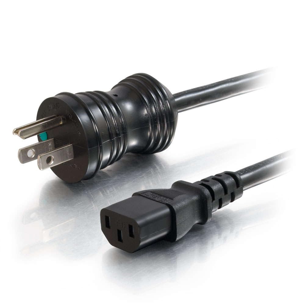 C2G 48000 Kabel Elektrische – Cables elektrischen (männlich/weiblich, NEMA 5 – 15p, C13 Coupler, schwarz)