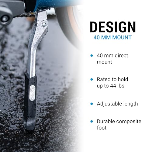 Portland Design Works Power Stance Bicycle Kickstand - E-Bike Accessories, Kick Stands for Adults Bikes, Rear Mount 40mm, Black - Thumbnail 3