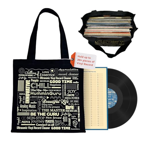 HumminGuru Heavy-Duty Vinyl Record Tote Bag | 16oz Cotton