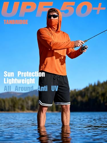 Image of 5 Pack Men's UPF 50+ Sun Protection Hoodie Shirts Long Sleeve Shirts Quick Dry Lightweight for Running Workout Hiking Fishing