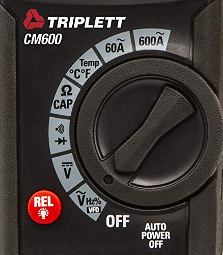 Image of Triplett CM600 True RMS 6000 Count 600A AC Clamp Meter with Inrush and Certificate of Traceability to NIST