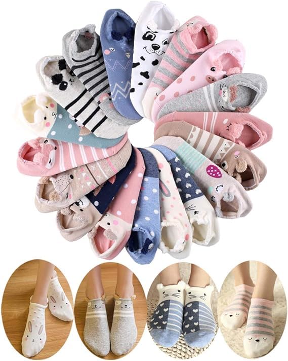 Nimai Creation Girl Non Slip Trainer Socks Toddlers Infant Socks Warm and Socks Cotton Stretch Crew Anti-Slip Girl's Socks (Pck of 5) 3