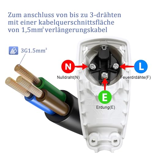 Oblinple 2 Stücke Flachstecker 250V 16A IP20, Winkelstecker Hinter Schrank, Europa Flacher Schuko Stecker Winkel, Stromstecker Flach, Schukostecker Schutzkontaktstecker mit Klappgriff Kabelknickschutz