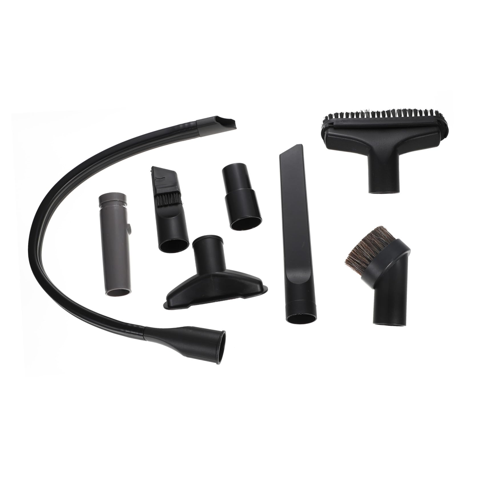 Kit de Accesorios para Aspiradora con Adaptador y Boquilla Flexible para Limpieza de Rincones Cepillo Redondo de Cerdas Naturales para Sofás Escaleras y Espacios Estrechos