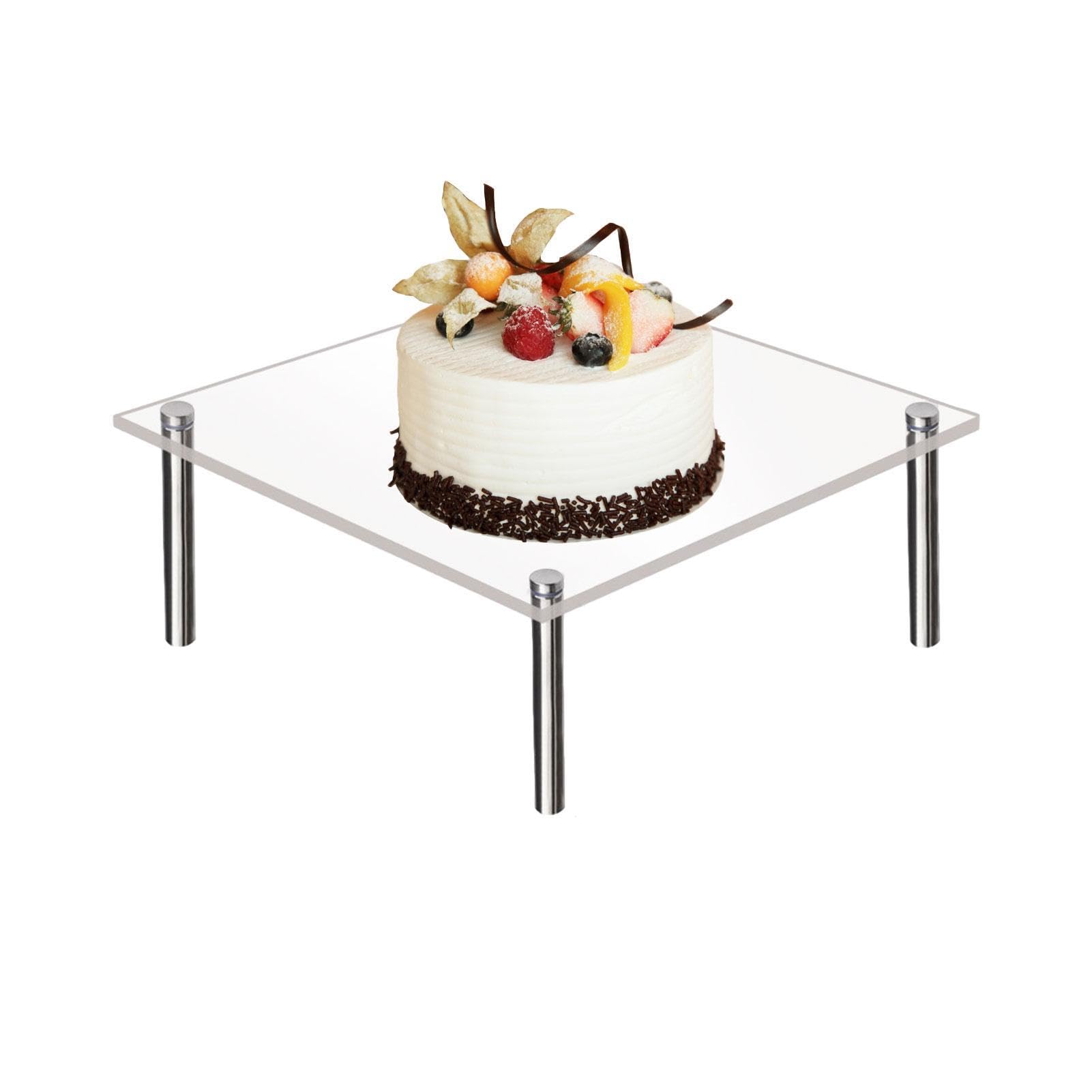 Torre de acrílico para cupcakes, soporte apilable redondo transparente para postres, cupcakes, donas, frutas y pizza, perfecto para mesas de postre y fiestas