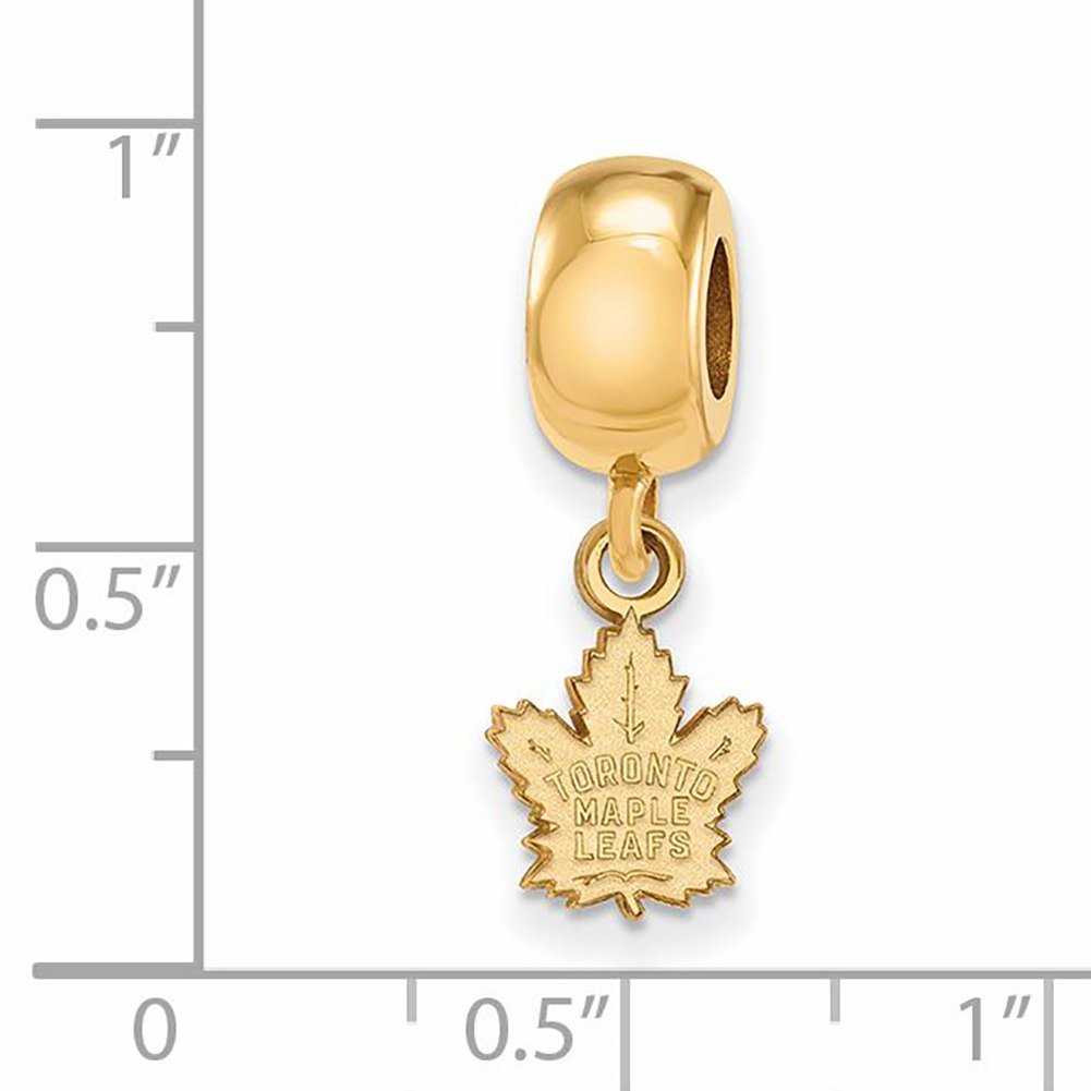 Toronto Maple Leafs Bead Charm Extra Small (3/8 Inch) Dangle (Gold Plated)