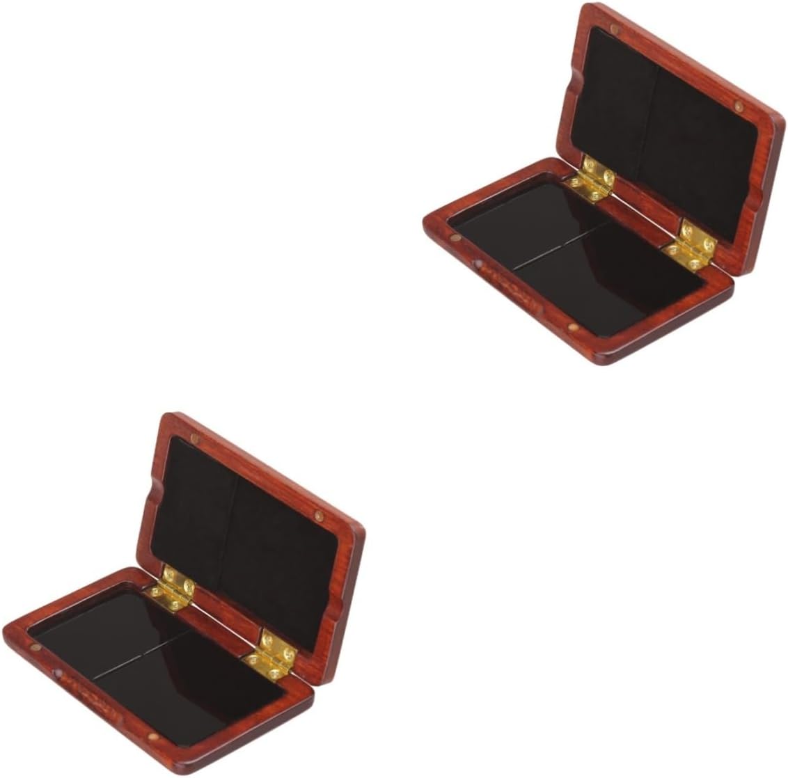 VICASKY 2pcs Box Magnetic Closure Reed Case for Clarinet Saxophone Walnut Wood Portable