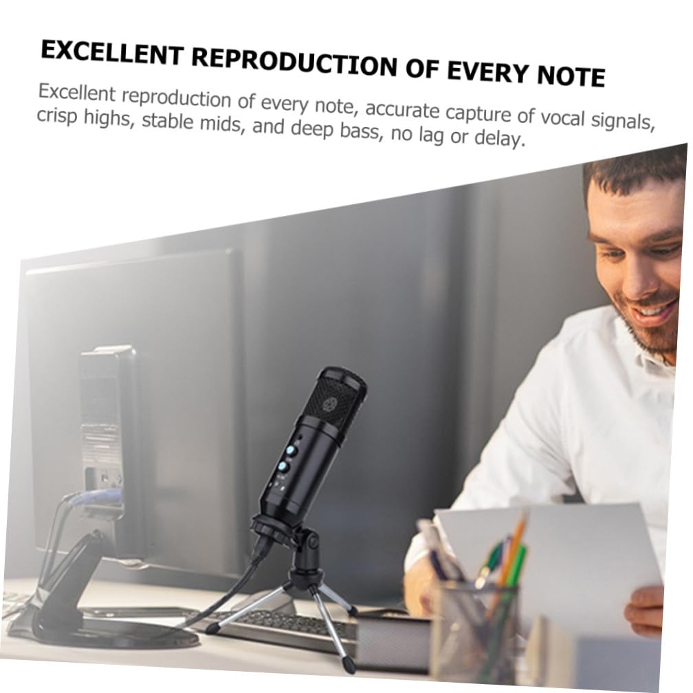 Uonlytech 1satz USB Kondensatormikrofon Mit Stativ Und Kopfhörerausgang Für Podcasting Livestreaming Und Studioaufnahmen Mit Geräuschreduzierender Technologie Und Einfachem