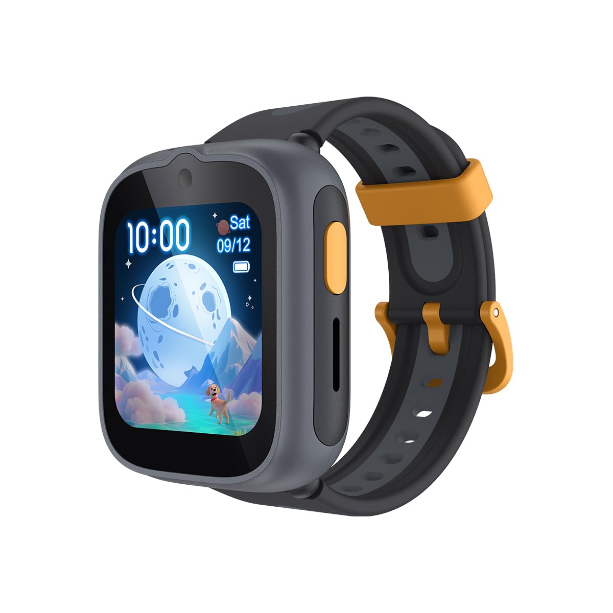TCL Movetime MT48 Montre Intelligente pour Enfants - Bleu, 4G, GPS Double fréquence L1+L5, appels vidéo, Bouton SOS, IP68, Dessin IA, Batterie 900 mAh, 2,5 Jours, contrôle Parental, Gris foncé