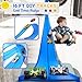 Flex Race Tracks for Kids, 16Ft Flexible Race Car Ramp Track Set for Hot Wheel Race Tracks Cars Portable DIY Race Track Toy for Boys Age 3 4 5 6 7 Years Old Boys Girls Kids Birthday Gifts - Blue