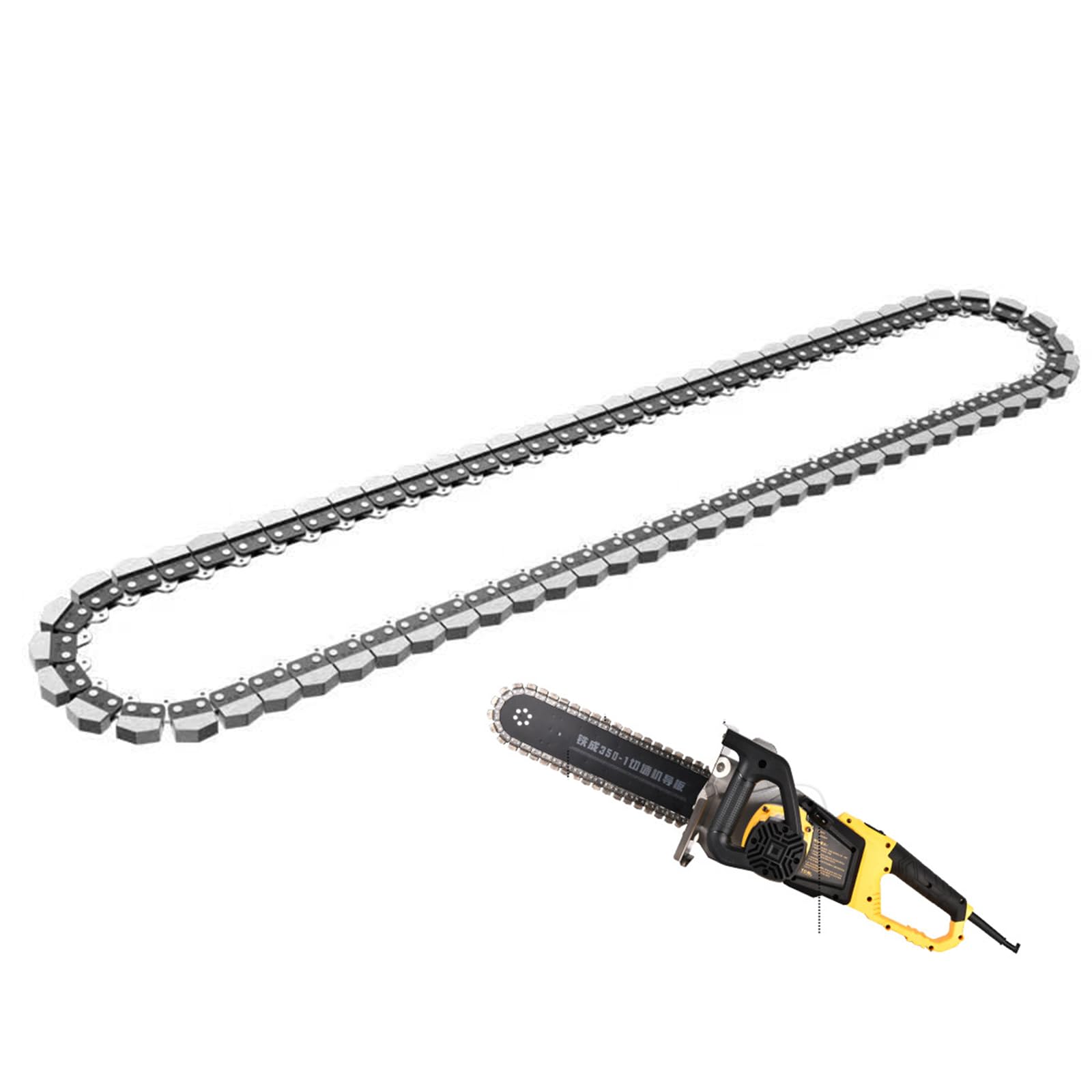 Chaîne Diamantée pour Béton Compatible avec AC829-350/480 Chaîne Diamantée pour Machines De Découpe Murale, 78|66 Maillons D'entraînement,Single Chain,480mm