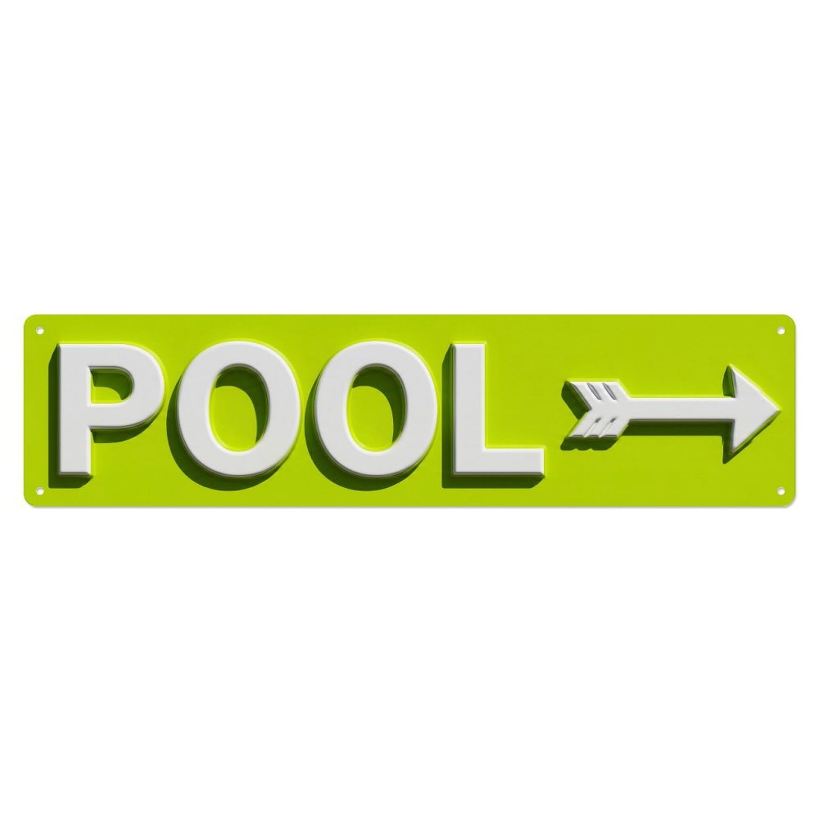 Swimming Pool Lime Green Metal Tin Sign