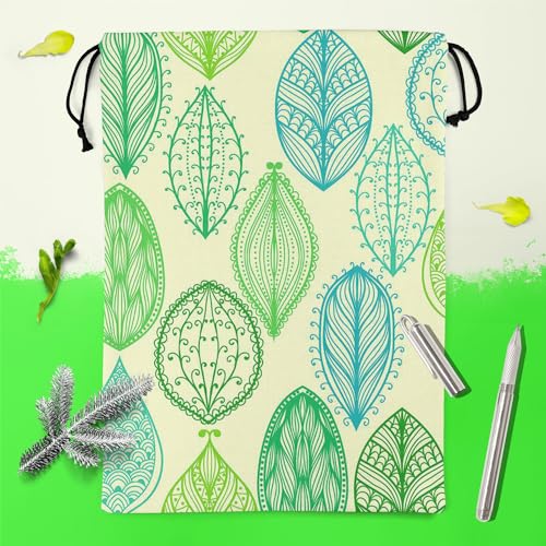 Image of ArtzFolio Vintage Ornate Leaves | Reusable Sack Bag | Bag for Gym, Storage, Vegetable & Travel