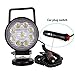 Willpower 4 inch 27W LED Work Light Bar with Magnetic Base, Cigarette Lighter Powered, Portable Off Road Light Spot Driving Fog Lights for Truck 4x4 Car Trailer Tractor Engineering Garage Camping Boat