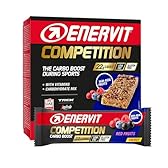 Enervit Competition Bar Red Fruits, Barrette Energetiche, Formula Tecnica, Adatte Durante Attività ad Alta Intensità, 22g di Carboidrati, Gusto Frutti Rossi, VeganOK, Senza Glutine, 12 Barrette da 30g