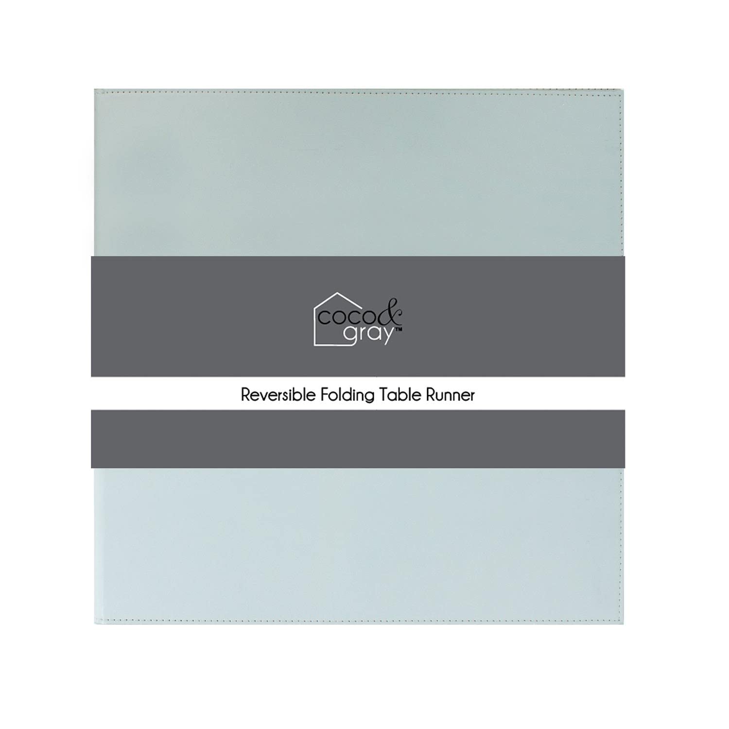 Yöl Table Runner Reversible Two Tone Folding Grey Sage Green Dinner Table Placemat Surface Worktop Protector