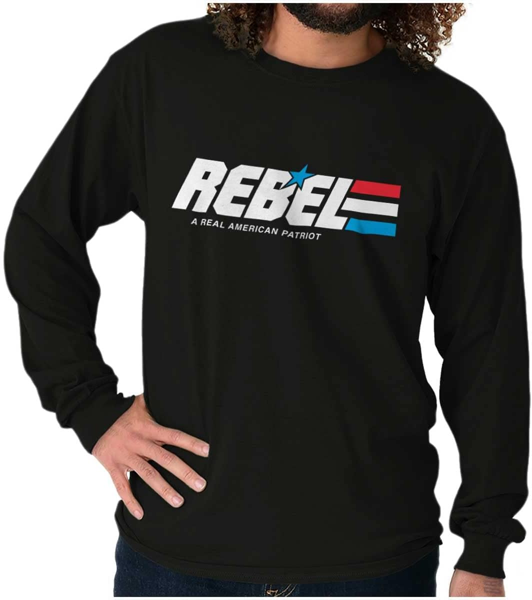 Rebel American Flag Patriotic Freedom Long Sleeve Tshirt Men Women